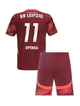RB Leipzig Lois Openda #11 Replika Borta Kläder Barn 2024-25 Kortärmad (+ byxor)